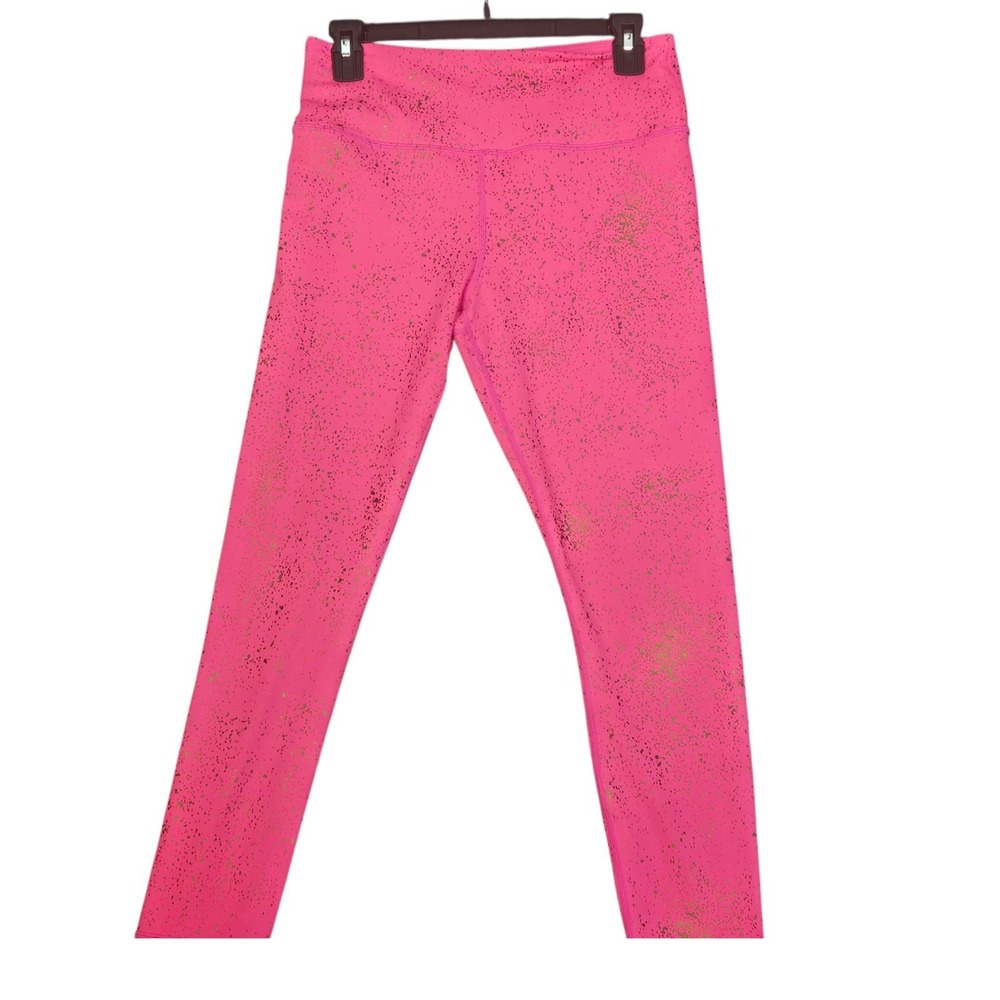 Zyia Active Pink Gold Speckled Leggings Athletic Workout Size 8-10